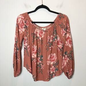 Billabong Pink Floral Long Sleeve Top